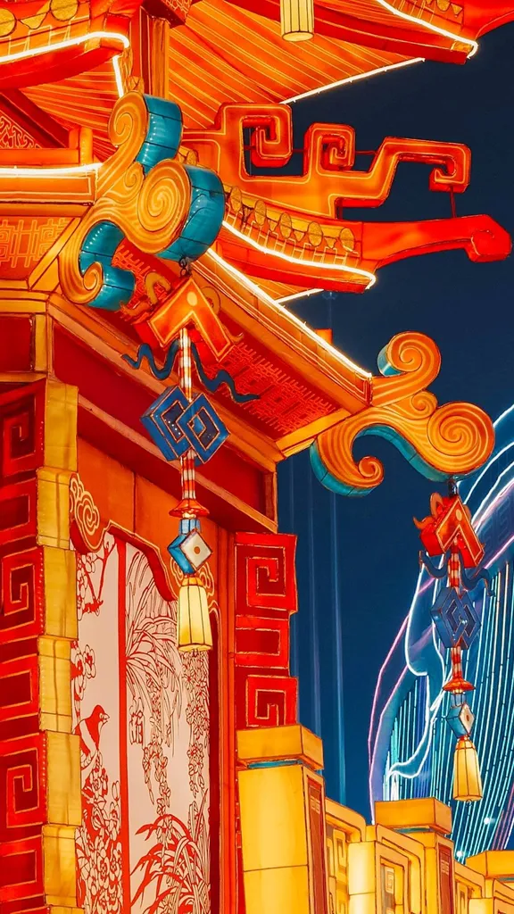 花灯映月，团圆吉祥