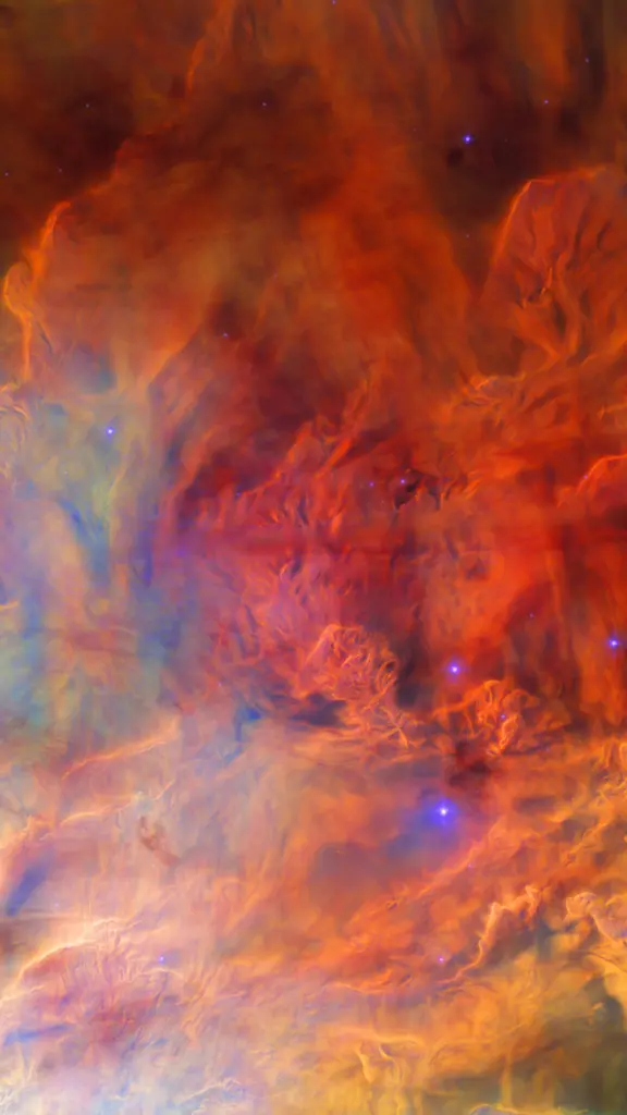 Interstellar clouds in the Lagoon Nebula, captured by the Hubble Space Telescope