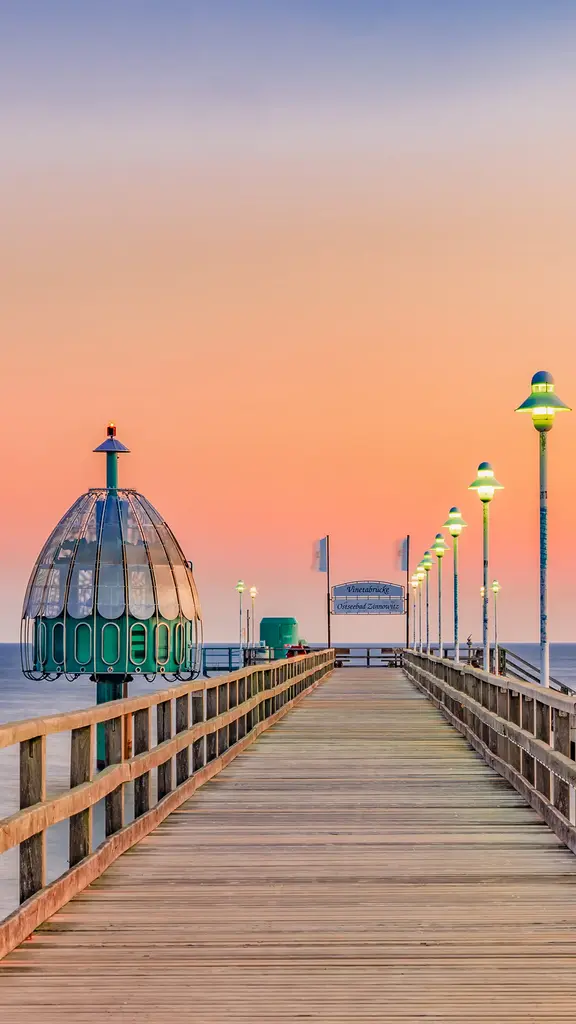 Zinnowitz pier on Usedom island in the Baltic Sea, Germany