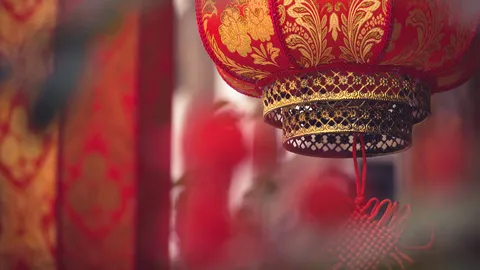 成都街头的红灯笼，中国四川省