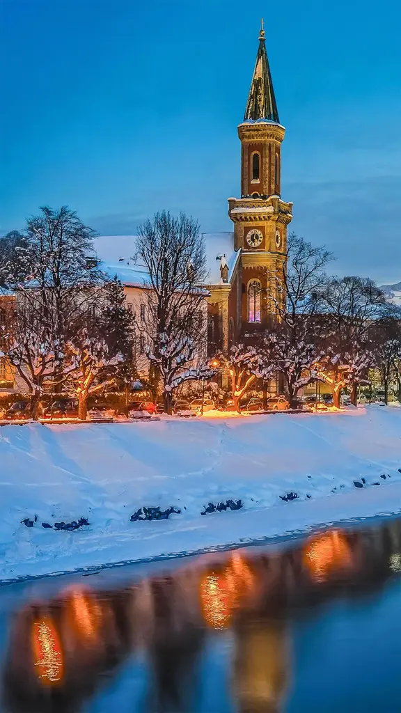 Salzburg with Salzach river, Austria