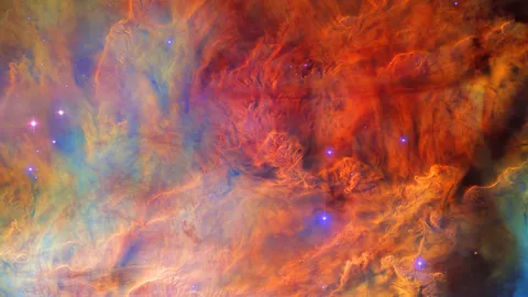 Interstellar clouds in the Lagoon Nebula, captured by the Hubble Space Telescope