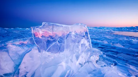 Plate ice along Lake Superior, Grand Marais, Minnesota, United States
